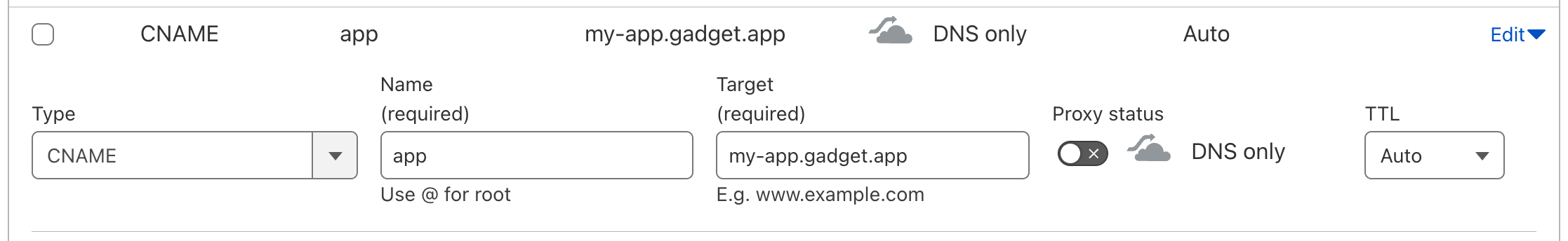 A screenshot of the deployment button and popup in the Gadget editor.